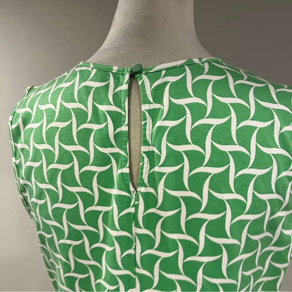 New York & Company Green Geometric A-Line Dress | Size L | Sleeveless - Picture 6 of 11